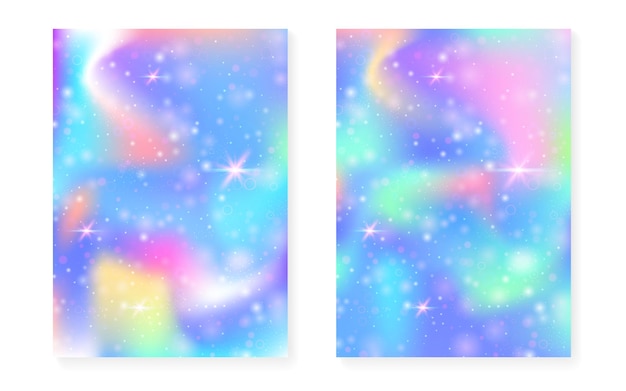 Princess background with kawaii rainbow gradient Magic unicorn