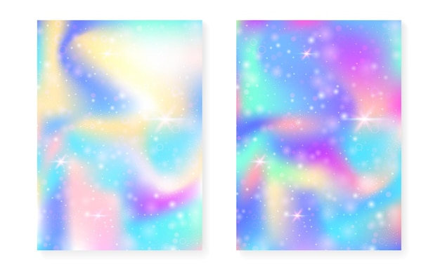 Princess background with kawaii rainbow gradient Magic unicorn