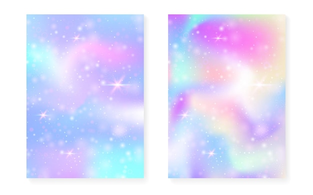 Princess background with kawaii rainbow gradient magic unicorn