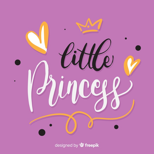 Princess calligraphic hand drawn background