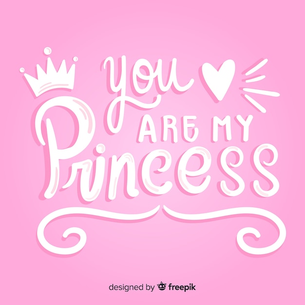 Vector princess calligraphic hand drawn background