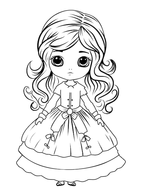 Princess coloring page Coloring page princess in a crown and royal clothes