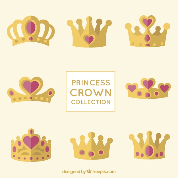Princess crown collectie met rood hart juwelen