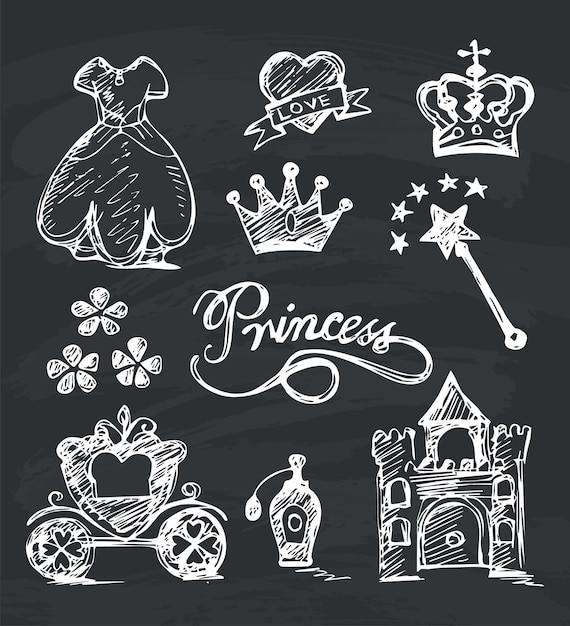 princess doodle icon