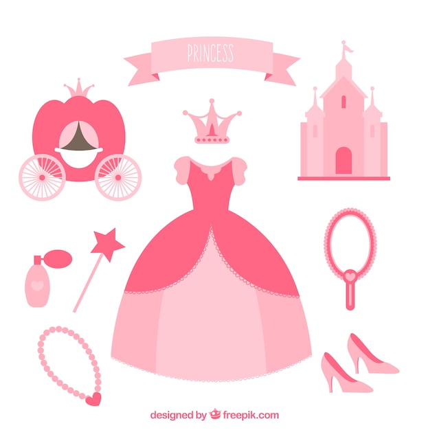 Vector princess elements