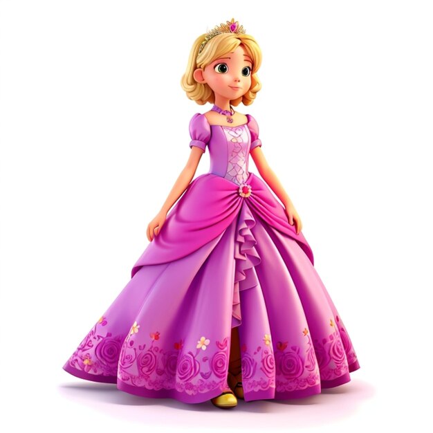 Princess flower girl dress 3d vector