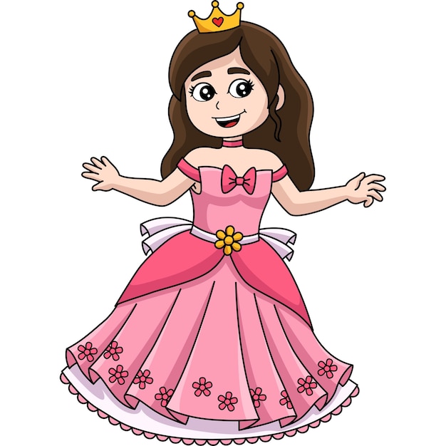 Principessa davanti al castello cartoon clipart