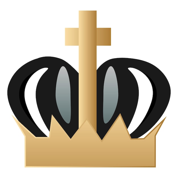 Princess Golden and black Crown Icon In Flat Style Isolated On White Background