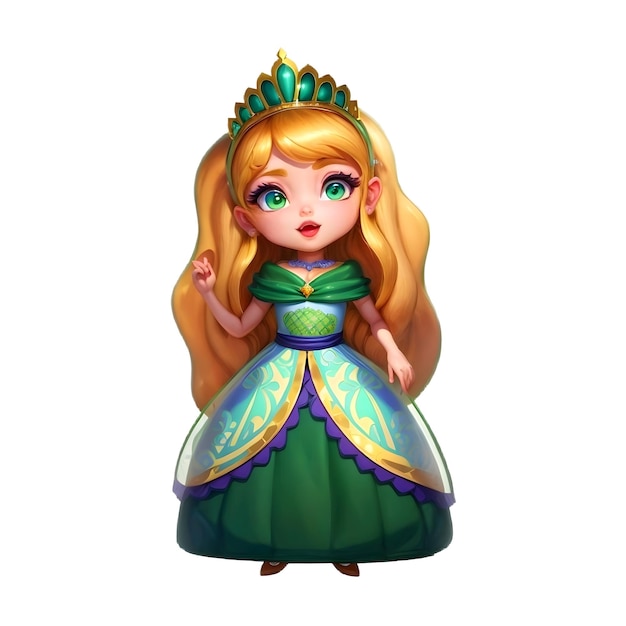 La principessa e il vestito verde e gli occhi verdi