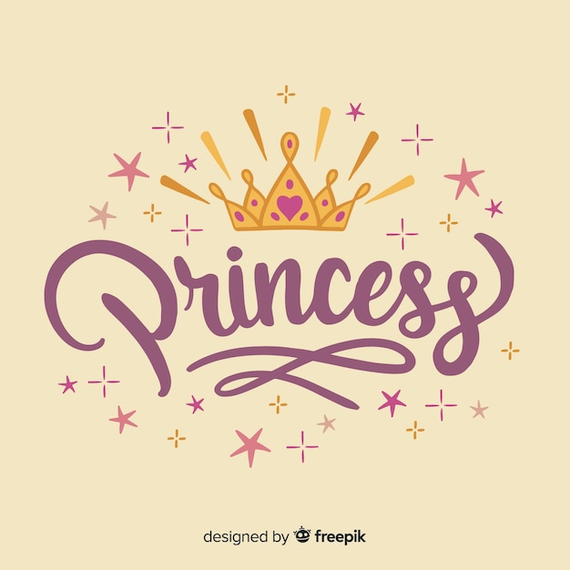 Vector princess lettering background