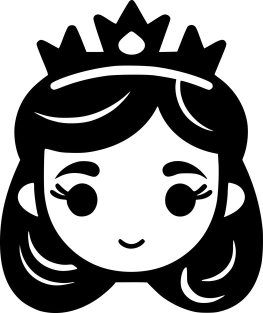 Vector princess minimalist en flat logo vector illustratie