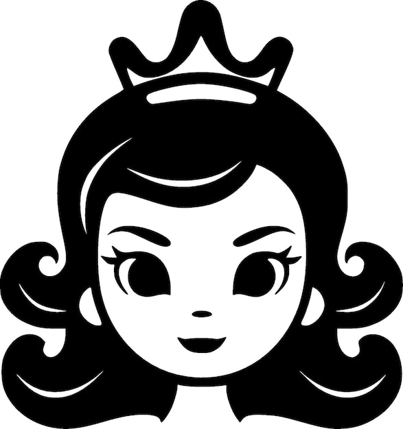 Vector princess minimalist and simple silhouette vector illustration