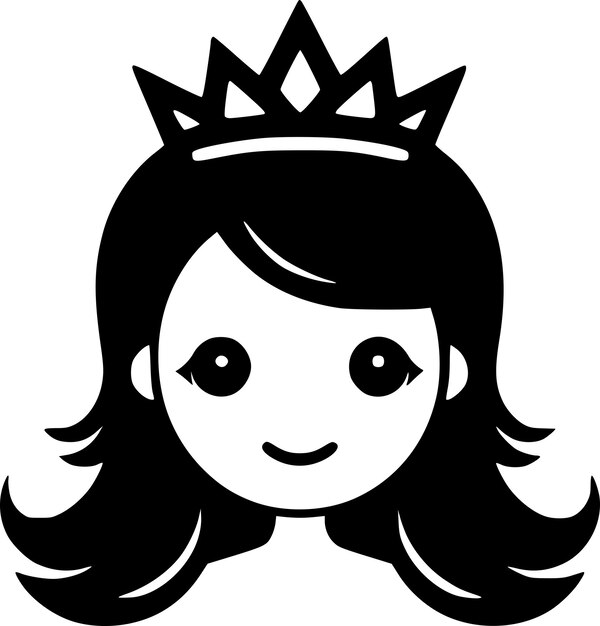 Vector princess minimalist and simple silhouette vector illustration