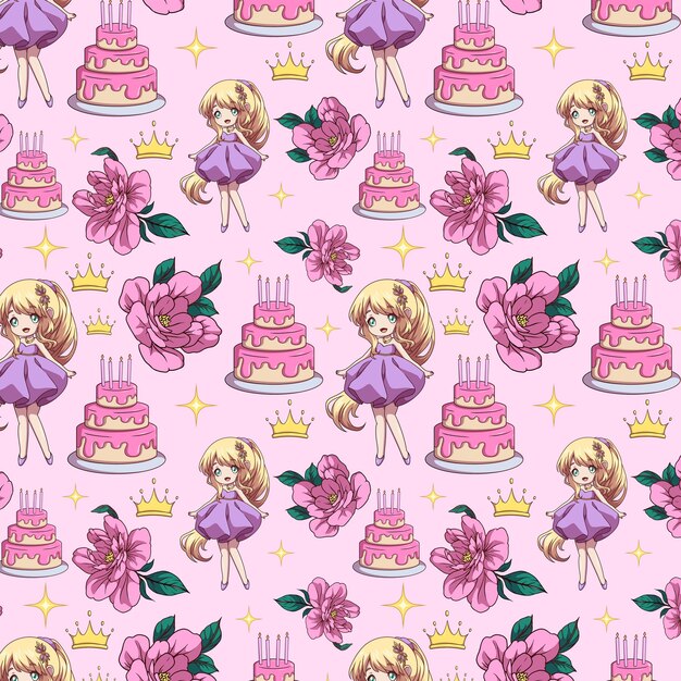 princess pattern dress girl cute