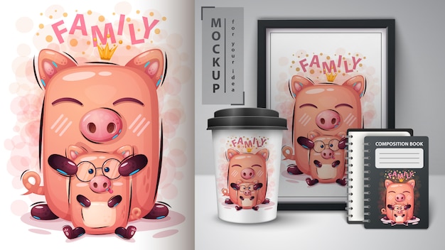 Princess pig poster en merchandising