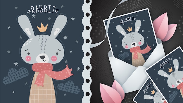 Princess rabbit  card illustration