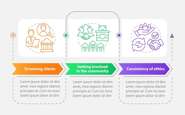 Principles of banking ethics rectangle infographic template