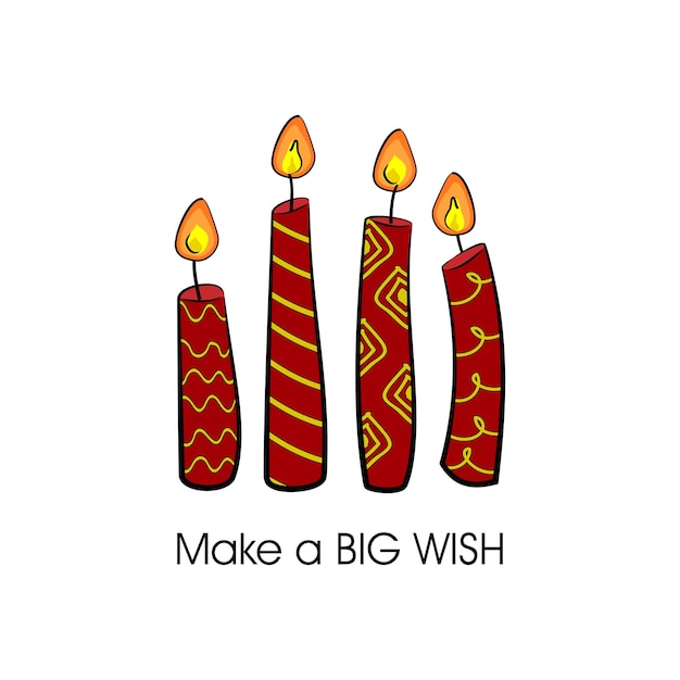 Поздравительная открытка на день рождения со свечой 03t
