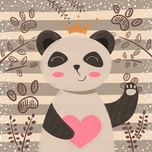 Prinses schattige panda - stripfiguren