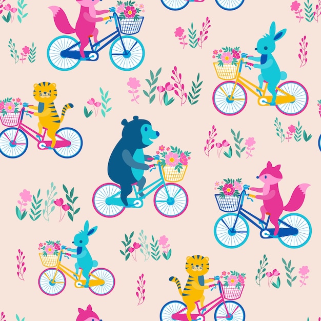 print animal bicycle pink