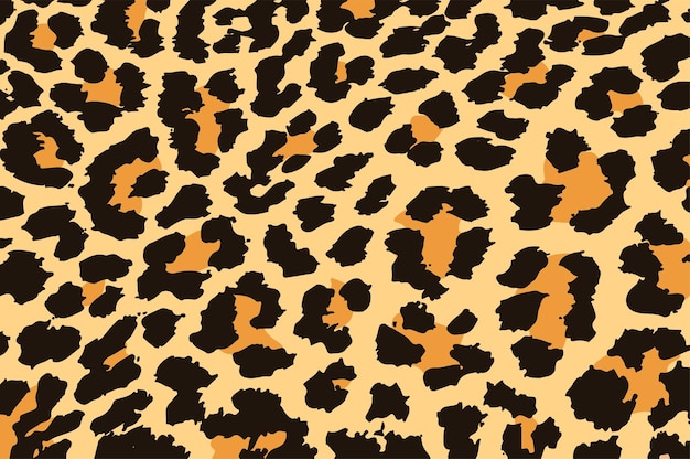 Vector print animal leopard pattern texture seamless orange beige darker boarder
