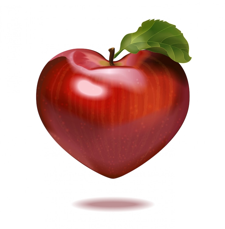 Vector print apple heart