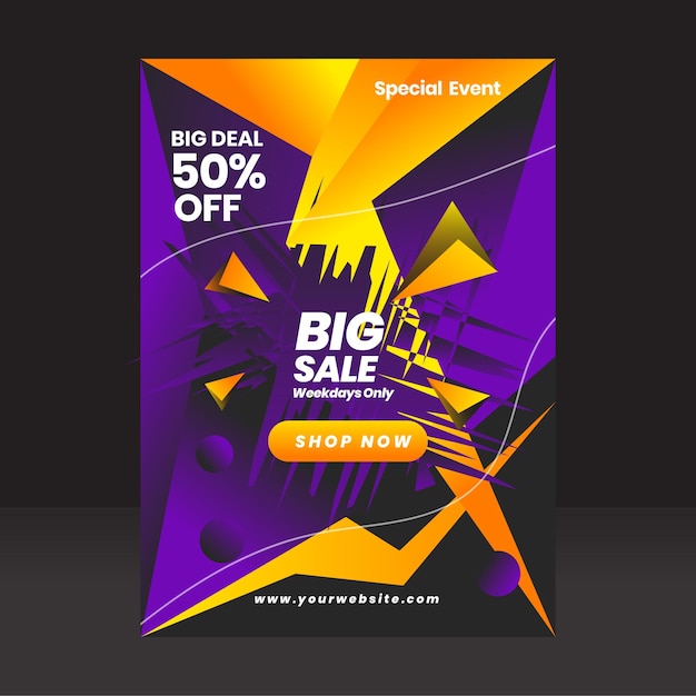 Vector print banner promotion modern outline gradient design