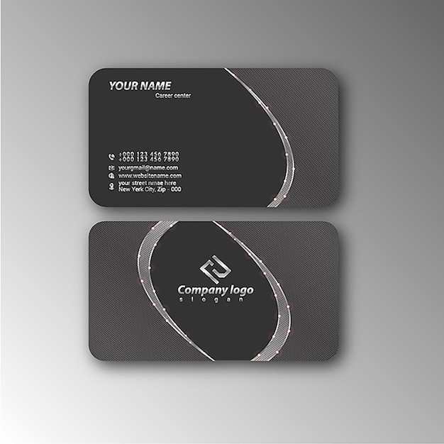 Vector print card black sliver business card