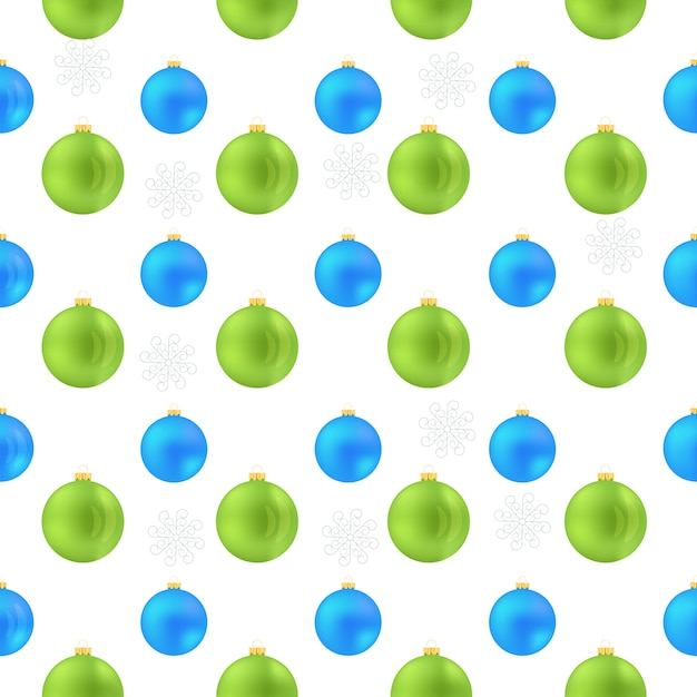 Vector print christmas balls pattern blue and green