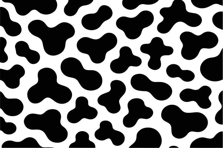 Vector print cow pattern of cow skin texture vector