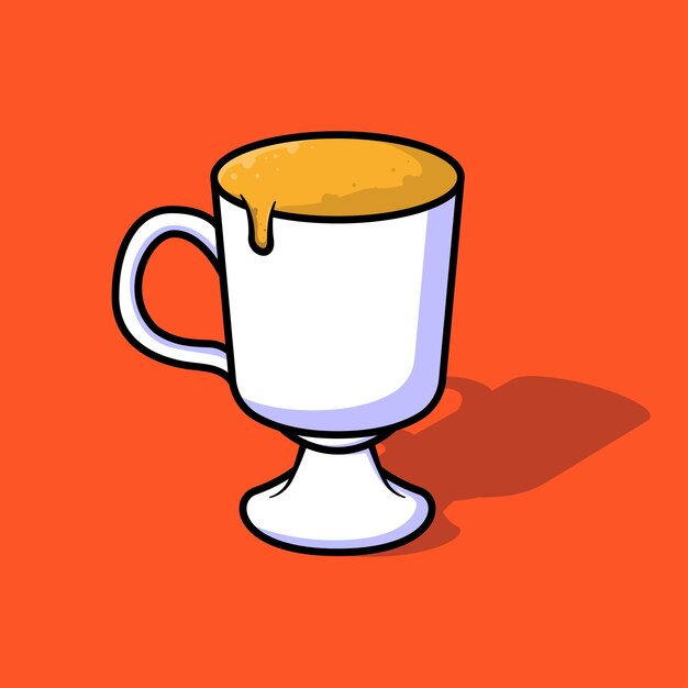 Print cute orange juice cup icon illustration. juice icon isolated. flat cartoon. vector graphic