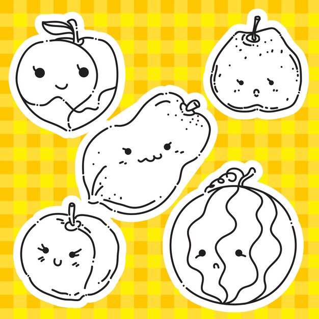 Print cute sticker fruit tropical