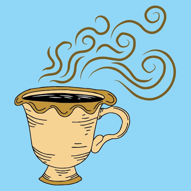 Print Design Illustration color Coffee or tea vintage