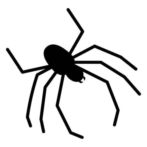 Печать Doodle Хэллоуин страшный черный силуэт паука