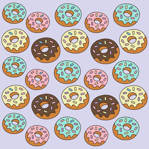 Vector print doughnut patrern