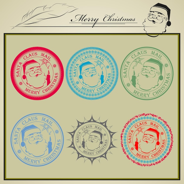 Premium Vector Print email santa claus