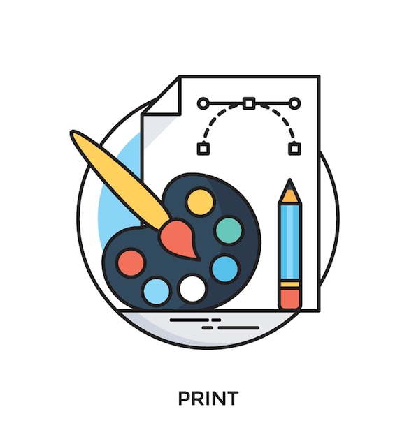 Print Flat vector Icon