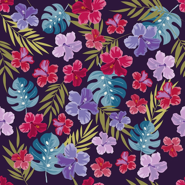 Print flower purple