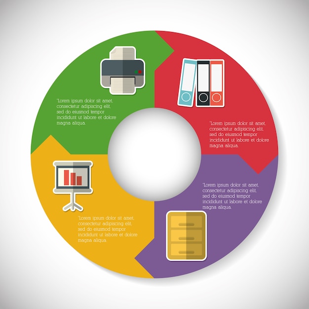 Print folder presentation infographic step office icon