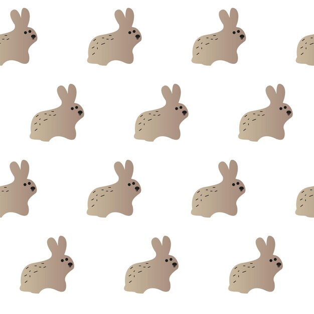 Vector print in the form of cute gray bunnies. ideal for children