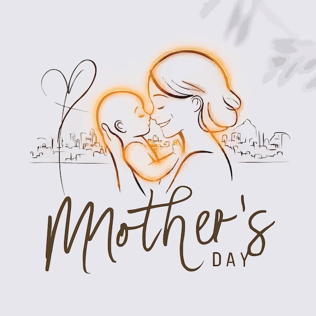 Vector print happy mothers day banar design