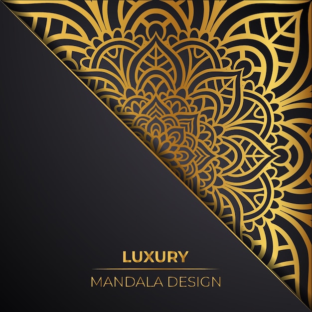 Print klaar Luxe decoratieve mandala achtergrond met gouden Decorative