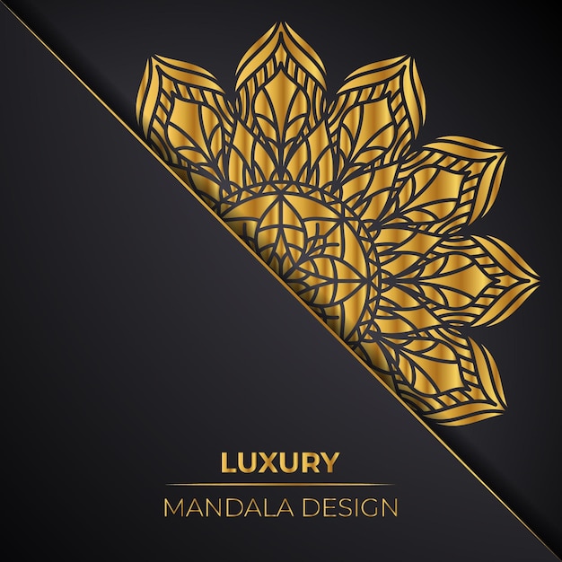 Print klaar luxe ornament mandala ontwerp met gouden decorative