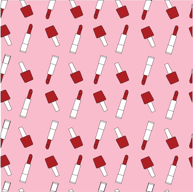 Vector print of lipstick and nail polish red nail polish red lipstick