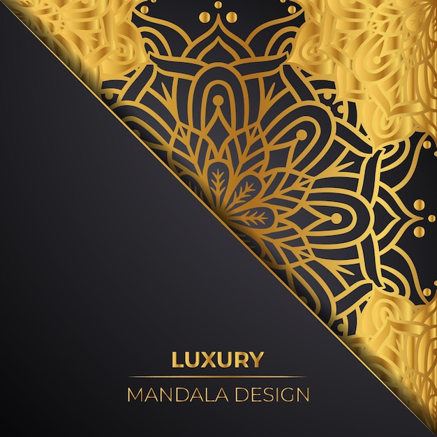 Print luxury mandala art background with golden decorative design