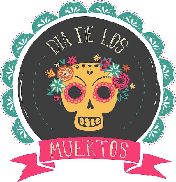 Print Mexicaanse schedel dag van de doden