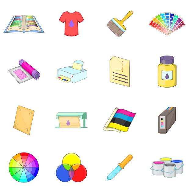 Print process icons set