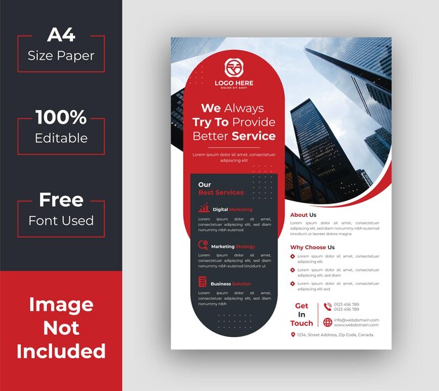 Print ready Corporate business A4 flyer template