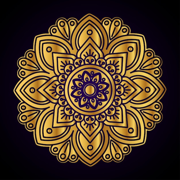 Vector print ready luxury mandala art background with golden color