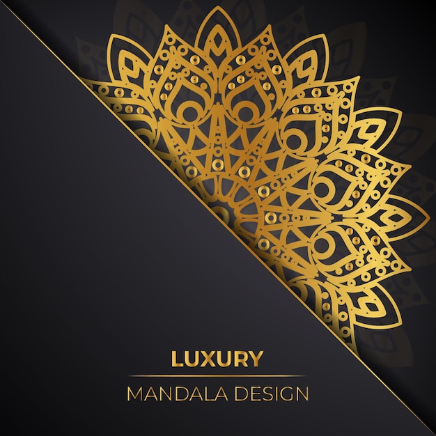 Stampa pronta design di sfondo mandala ornamentale di lusso con decorativo dorato